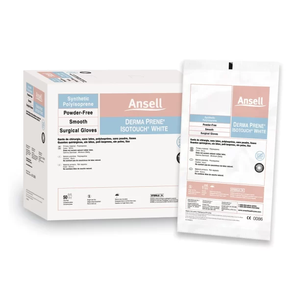 ANSELL GAMMEX NON-LATEX PI WHITE POWDER-FREE SYNTHETIC SURGICAL GLOVES