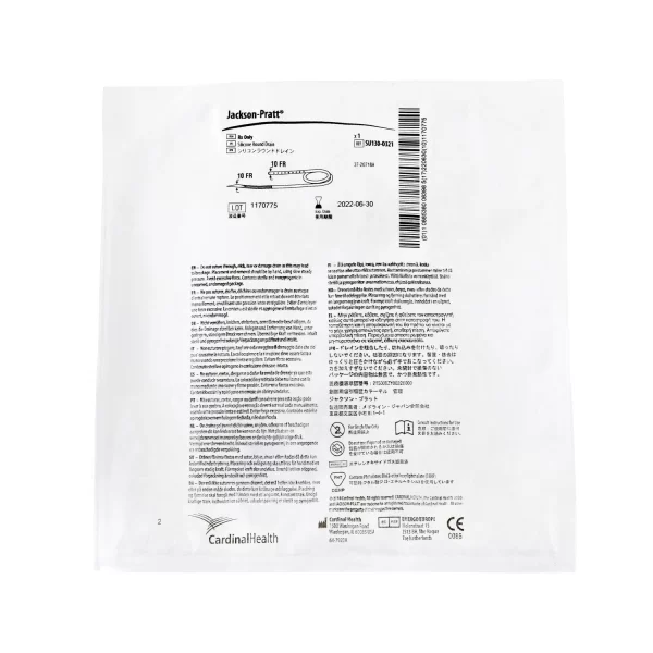 CARDINAL HEALTH JACKSON-PRATT SILICONE AND PVC ROUND DRAINS & SILICONE T-TUBE DRAINS