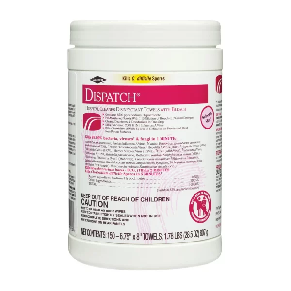 CLOROX DISPATCH HOSPITAL CLEANER DISINFECTANT WIPES WITH BLEACH