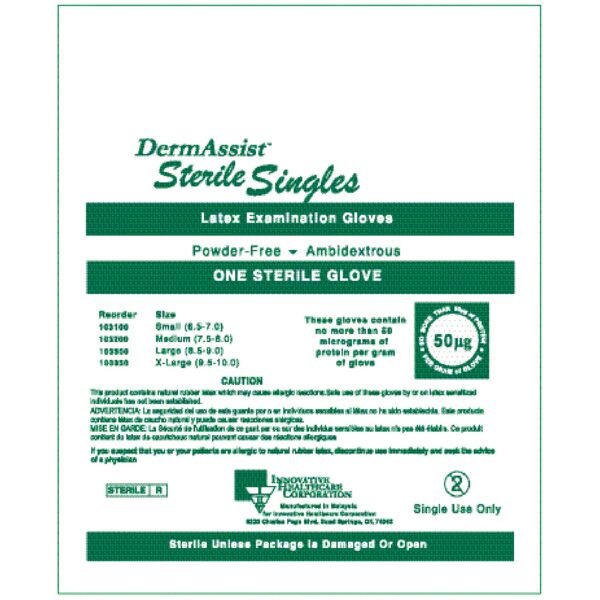 INNOVATIVE DERMASSIST  POWDER-FREE STERILE LATEX EXAM GLOVES
