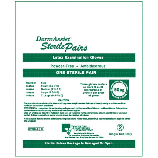 INNOVATIVE DERMASSIST  POWDER-FREE STERILE LATEX EXAM GLOVES