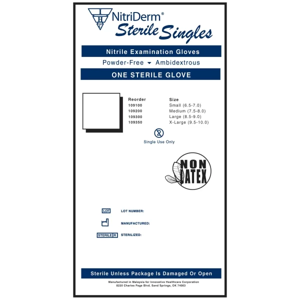 INNOVATIVE NITRIDERM  STERILE POWDER-FREE NITRILE EXAM GLOVES