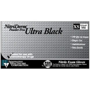 INNOVATIVE NITRIDERM  ULTRA BLACK POWDER-FREE NITRILE SYNTHETIC GLOVES