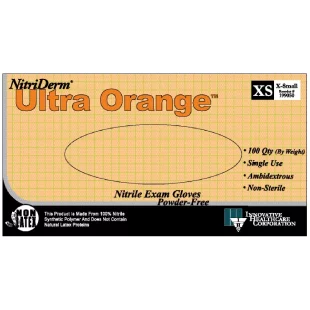 INNOVATIVE NITRIDERM  ULTRA ORANGE  POWDER-FREE EXAM GLOVES