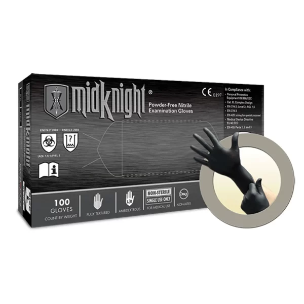 ANSELL MICROFLEX MIDKNIGHT POWDER-FREE NITRILE EXAM GLOVES