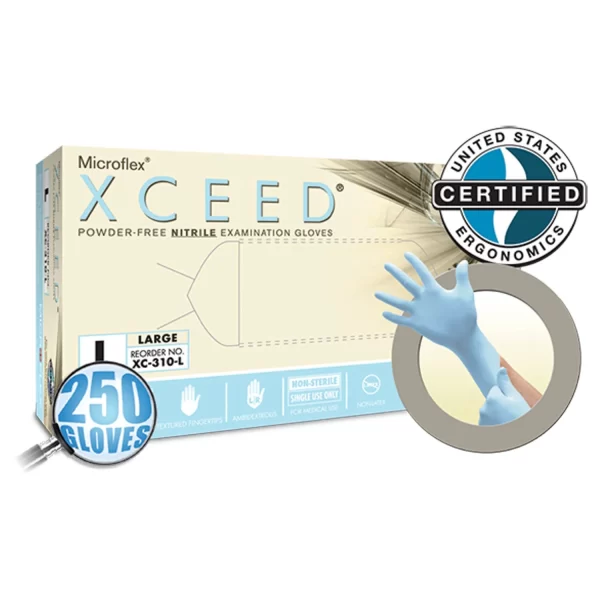 ANSELL MICROFLEX XCEED POWDER-FREE NITRILE EXAM GLOVES