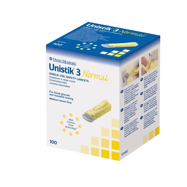 OWEN MUMFORD UNISTIK 3 PRE-SET SINGLE USE SAFETY LANCETS