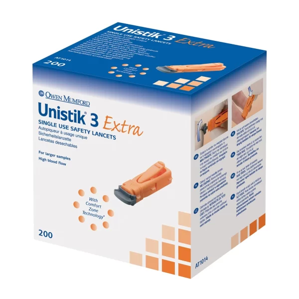 OWEN MUMFORD UNISTIK 3 PRE-SET SINGLE USE SAFETY LANCETS