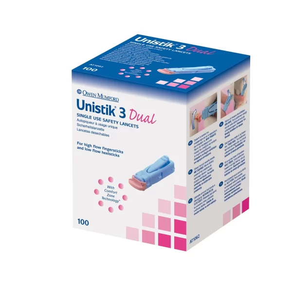 OWEN MUMFORD UNISTIK 3 PRE-SET SINGLE USE SAFETY LANCETS