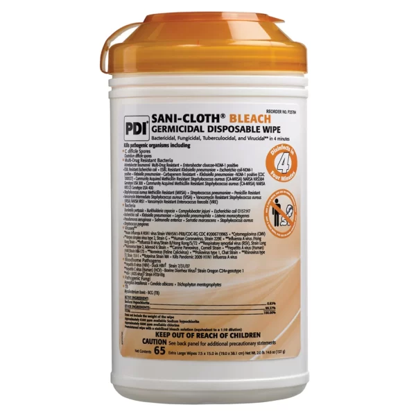 PDI SANI-CLOTH  BLEACH GERMICIDAL DISPOSABLE WIPE