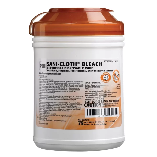 PDI SANI-CLOTH  BLEACH GERMICIDAL DISPOSABLE WIPE
