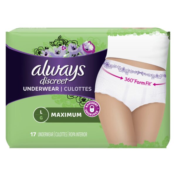 P&G DISTRIBUTING ALWAYS  DISCREET UNDERWEAR