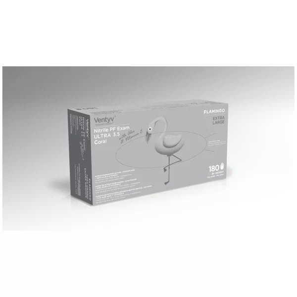 VENTYV NITRILE POWDER FREE EXAM GLOVE ULTRA 3.5 (FLAMINGO)