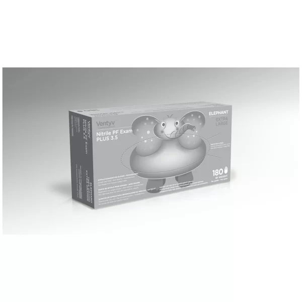 VENTYV NITRILE POWDER FREE EXAM GLOVE PLUS 3.5 (ELEPHANT)
